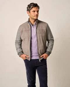 Chaqueta Bomber Johnnie-O Zuko Cordero Gamuza Grafito Talla XXL - Imagen 1 de 1
