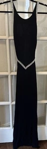 Vintage Cache Abendkleid 90er Damen M schwarz Kleid Kristall verzierte Träger - Bild 1 von 13