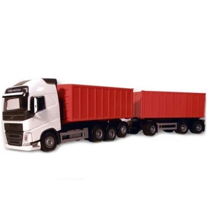 EMEK - Camion blanc avec remorque 1 + 2 essieux – VOLVO FH 8x4 - 1/25 - EMEK2... - Picture 1 of 2