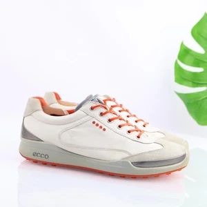Ecco Mens Biom Hybrid II Golf Shoe Size 43 9 White Orange Yak Leather Spikeless - Picture 1 of 17