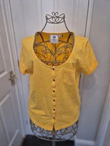 Tog 24 Yellow Short Sleeve Button Top, Size 12, Excellent Pre Owned Condition - Picture 1 of 12