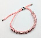 Brighton Color Cable Rope Cord Bead Macrame Bracelet Adjustable Pink Girl 