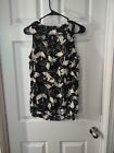 Old Navy Top Size M Black Multicolor Sleeveless Dove Theme