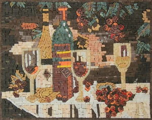 Wine Grapes Romantic Night Kitchen Backsplash Marble Mosaic - Picture 1 of 1