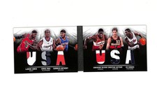 2013-14 Panini Preferred USA Patch Booklet Card 17/25 LeBron James Wilkins Paul+