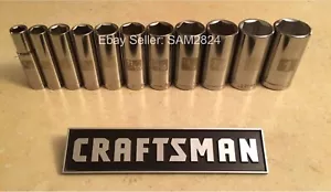 NEW CRAFTSMAN 11pc LOT 3/8 Drive DEEP 6 point SAE Socket set (3/8-1") - Picture 1 of 1
