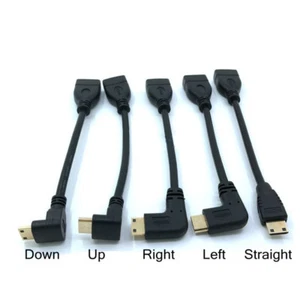 Up Down Right Left Angled Mini HDMI Male to HDMI Female Converter Adapter Cable - Afbeelding 1 van 6