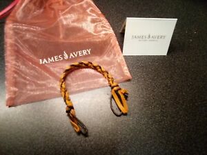 JAMES AVERY BRAIDED BRACELET LEATHER BROWN REPLACEMENT RETIRED  8 IN