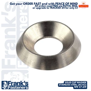 M3 M4 M5 M6 M8 CUP COUNTERSUNK SCREW SOLID FINISHING WASHER A1/A2 304 STAINLESS - Picture 1 of 12