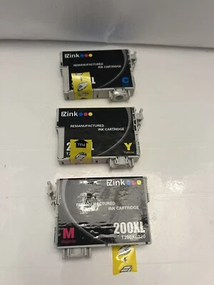 EZ Ink 3 Different Color: Yellow, Cyan, Magenta 200XL Ink Cartridge New - Image 1 of 4