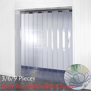 Transparent PVC Strip Curtain Cool Room Door Strip Kit Hanging Rail Curtains - Picture 1 of 11