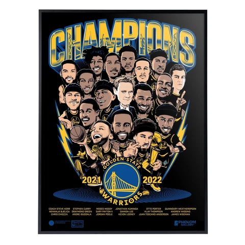 Phenom Gallery Golden State Warriors 2022 NBA Championship 18" x 24" Deluxe Fram Cover