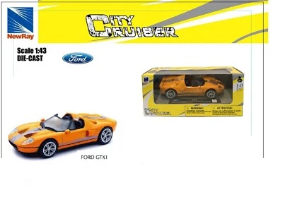 New Ray Modellino Auto Ford GTX1 Scala 1:43 Die Cast Auto Giocattolo - Immagine 1 di 4