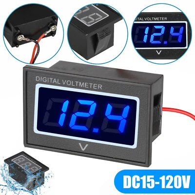 48V Golf Cart Blue LED Digital Battery Voltage Meter Gauge For Yamaha Waterproof