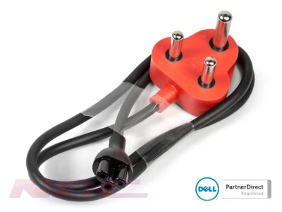 NEW Dell 1m South African 3-Pin C5 Clover Power Cable 250V - 07D55F 0RJK8T - Image 1 of 2