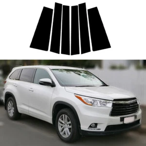 Cubierta de moldura de ventana de puerta con poste de pilar negro brillante para Toyota Highlander 2014-2019 - Imagen 1 de 15
