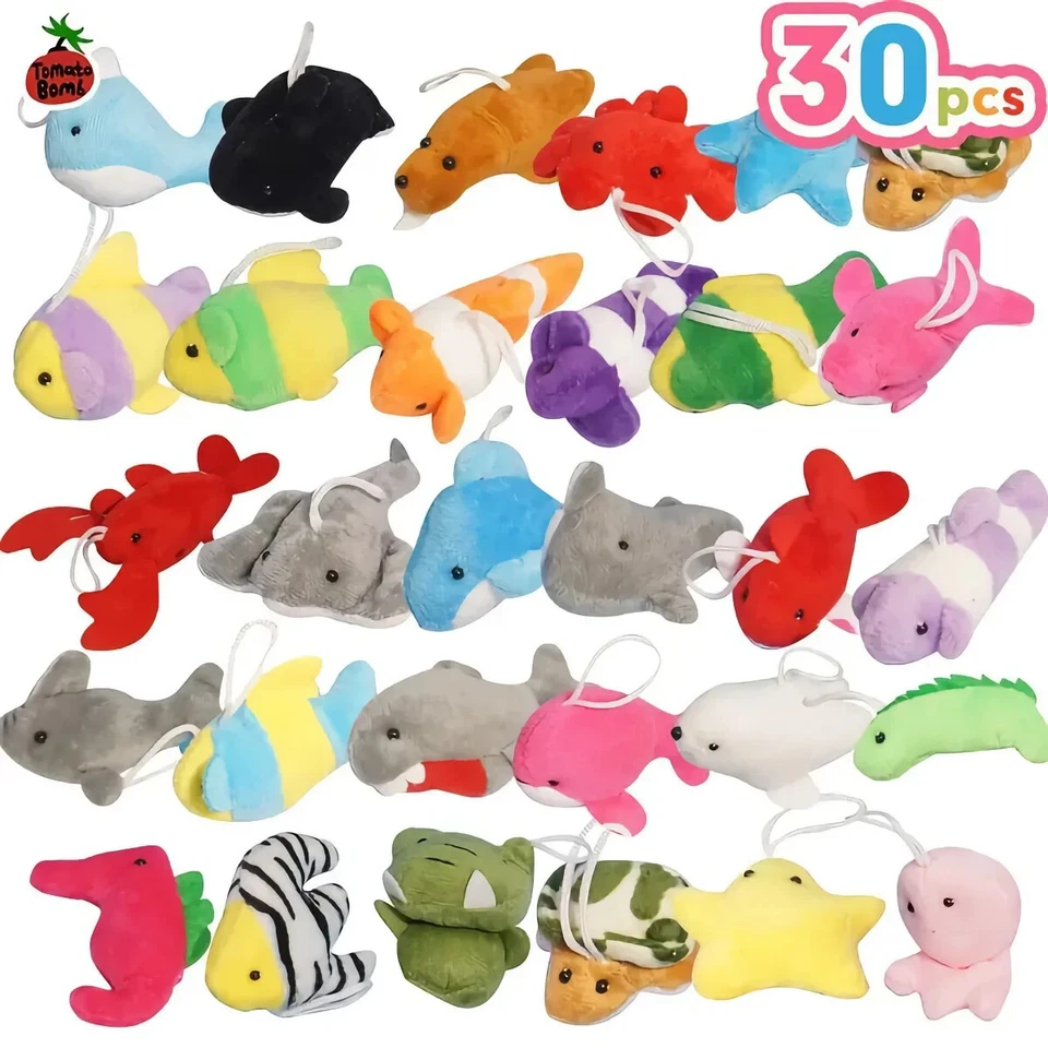 30 Mini Plush Toys Bulk Party Favors Claw Machine Prizes Classroom Rewards Gifts - Image 1 of 4