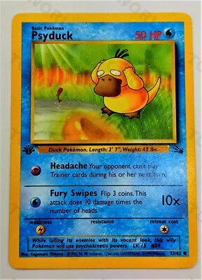 Pokémon Fossil 1st Edition 53/62 "Psyduck" NMint - Image 1 of 2