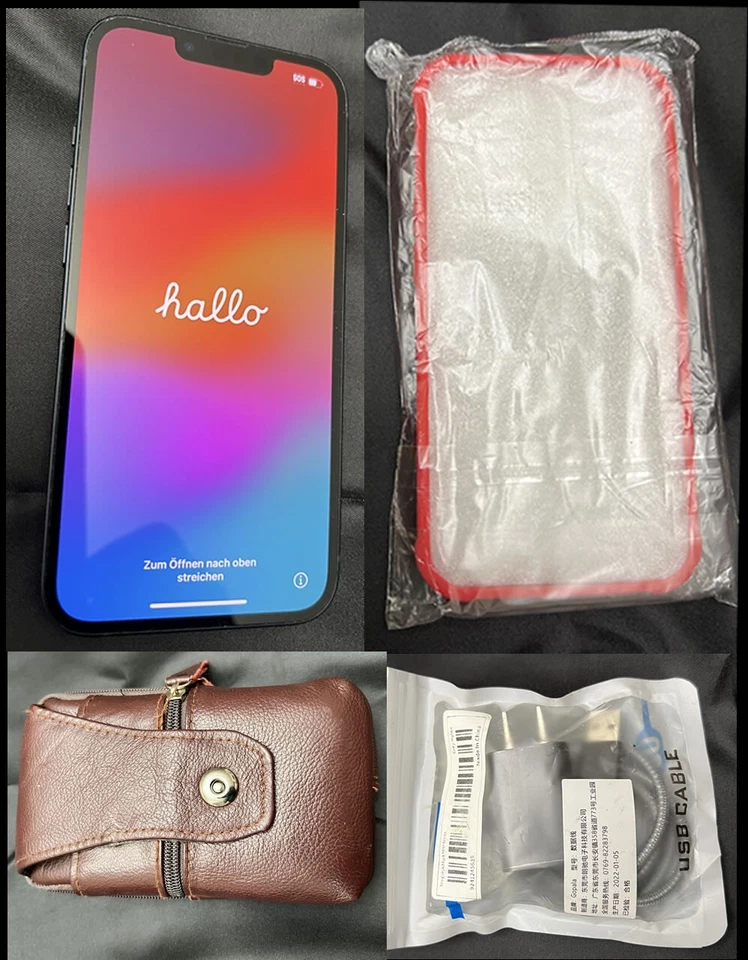 Apple iPhone 13 128GB - 无锁版 - 捆绑包套件 -(保护套和臀部保护袋) — 第 1/4 张图片