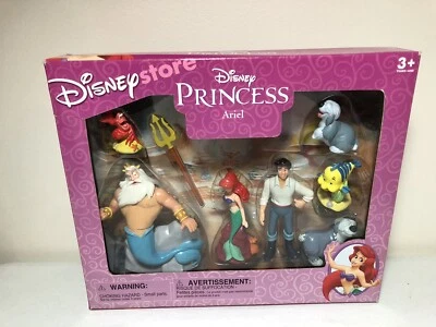 RARO DIFÍCIL DE ENCONTRAR Disney Store Sirenita Posable Figura PVC Conjunto Cumpleaños Ariel Eric Foto 1 de 4