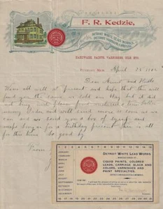 1902 - Werbebriefkopf für die Detroit White Lead Works Paint Company - Bild 1 von 1