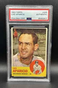 1963 Topps - #205 Luis Aparicio- PSA/DNA Certified Auto- PSA Pop 9 - Picture 1 of 3