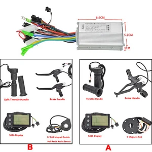 Ebike 36V/48V Controller&Display+PAS+Throttle+Brake for250W 350W Brushless Motor - Picture 1 of 25
