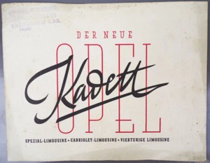Alte Broschur Opel Kadett Limousine Cabriolet um 1936 Oldtimer - Bild 1 von 7