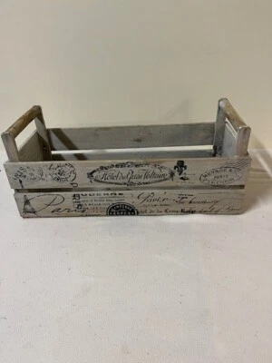 FRENCH CHIC RETRO Shabby Chic CAJA/PLANTADORA DE MADERA 17.25" x 7.5" x 7" Foto 1 de 4