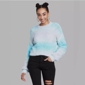 Women's Spacedye Crewneck Pullover Sweater - Wild Fable Blue S - Picture 1 of 2