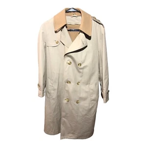 Vintage Brooks Brothers zweireihiger Trenchcoat grünes Wollfutter Gr.: 40,5 Zoll L - Bild 1 von 23