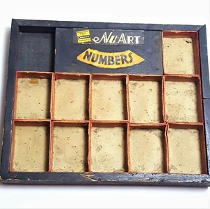1940's Macklanburg-Duncan Co. "NU-ART NUMBERS" Countertop Black Wood Display Box - Picture 1 of 7