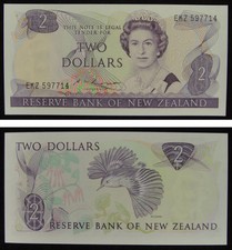 New Zealand Banknote 2 Dollars 1985 UNC