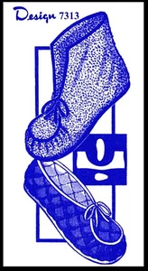 Mail Order # 7313 Fabric Pattern Ballet or Boot Style SLIPPERS Bed Shoes ~S-M-L~ - Picture 1 of 4