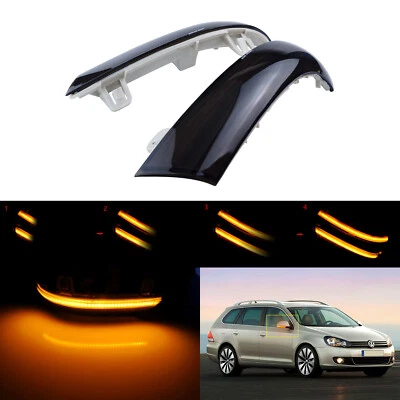 2x Schwarz Spiegel Blinker Seitenblinker Gelb Licht für VW Golf 5 Variant-Kombi - Bild 1 von 4