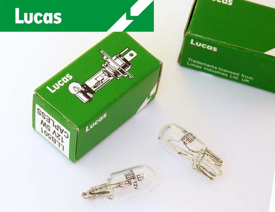 Lucas 12V 5W Pair of Clear Classic Car Wire End Capless Bulbs LLB501 - Image 1 of 1
