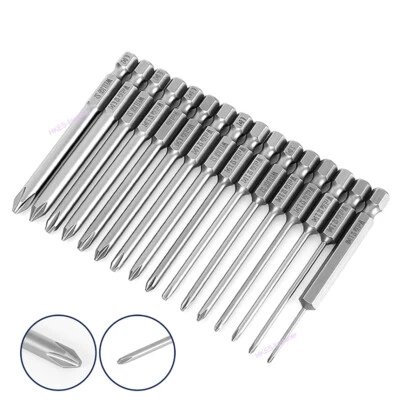 1/4 Shank Magnetic Phillips Screwdriver Bits Set Kit for Electric Drill S2 Steel - Image 1 of 4
