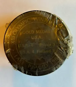 NOS 1980 Lake Placid "Miracle on Ice" Olympic Winter Games Official Hockey Puck - Picture 1 of 4