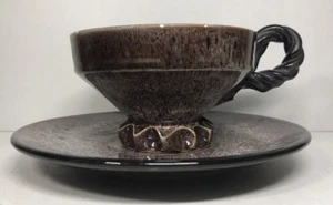 Rare Tasse & Sous Tasse Signée Marius Giuge Rare Vallauris Vintage N2 - Imagen 1 de 9
