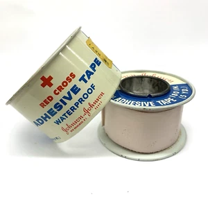 Vtg Johnson & Johnson Adhesive Tape Bandage Metal Tin 1” Movie Prop USA Kmart - Picture 1 of 12