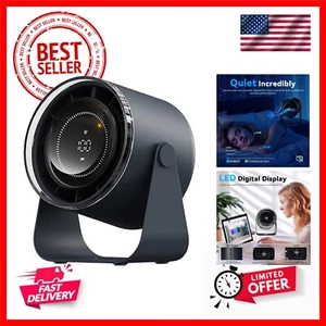 Desk Fan, Strong Airflow 100 Speeds Quiet Digital Display Rechargeable Batter... - Picture 1 of 8