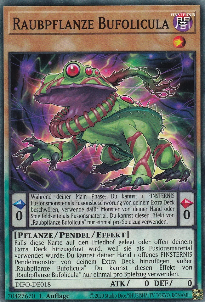 Yu-Gi-Oh DIFO-DE018 Raubpflanze Bufolicula 1 Aufl. Common NM - Bild 1 von 1