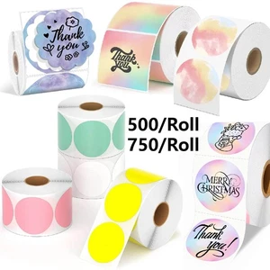 2" Square Round Direct Thermal Labels Self-Adhesive Circle Sticker DIY Design US - Picture 1 of 21