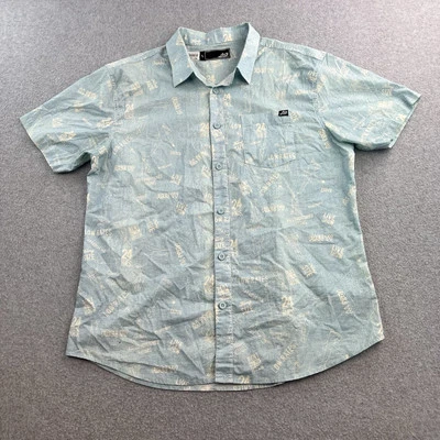 Camisa de surf Lost para hombre grande azul gráfico manga corta bolsillo abotonado playa Foto 1 de 4