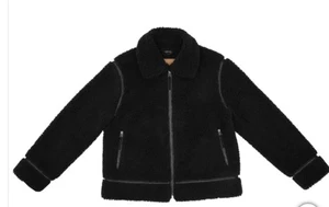 Bearpaw Women’s Black Sherpa Fleece Zip Jacket XL Faux Shearling Soft Outwear - Picture 1 of 11