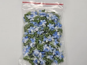 144 pcs Vintage Mini Embroidered BLUE Spring Flower Sewing Craft Appliques - Picture 1 of 3