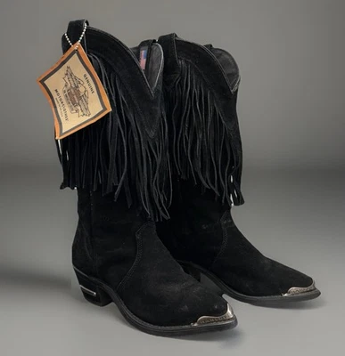 Harley-Davidson Black SUEDE Pointed Motorcycle COWGIRL Western Boots Sz 5.5 READ - Image 1 of 3