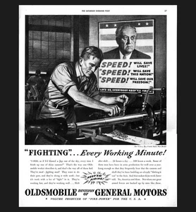 Oldsmobile Div. General Motors SATURDAY EVENING POST 1942 Orig Magazine Ad WWII - Picture 1 of 2
