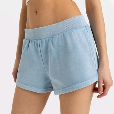 NEW Roxy True Radical Logo Shorts Light Blue Women's Medium Comfy Pockets Beach - Image 1 of 4