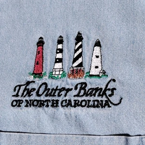 North Carolina Flag Outer Banks Shirt Men’s Size M Jerzees 100% Cotton Imperfect - Picture 1 of 20